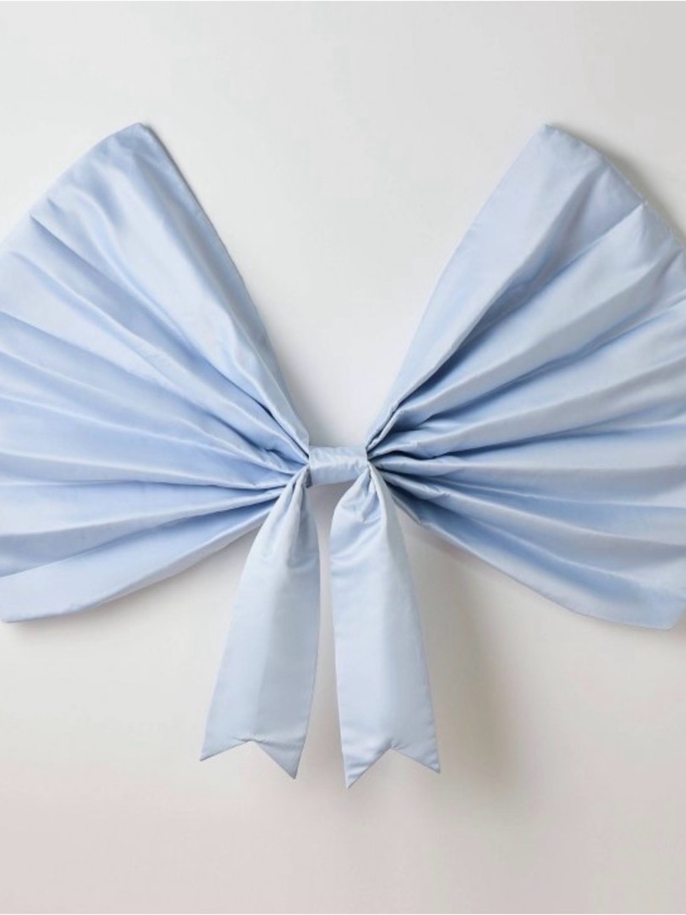 57” Light Blue Decorative Fabric Bow Wall Accent